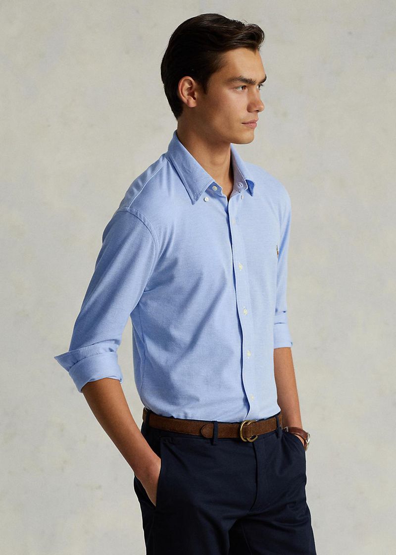 Camisas Polo Ralph Lauren Hombre Tejer Oxford Chile Azules FYPLR-0532